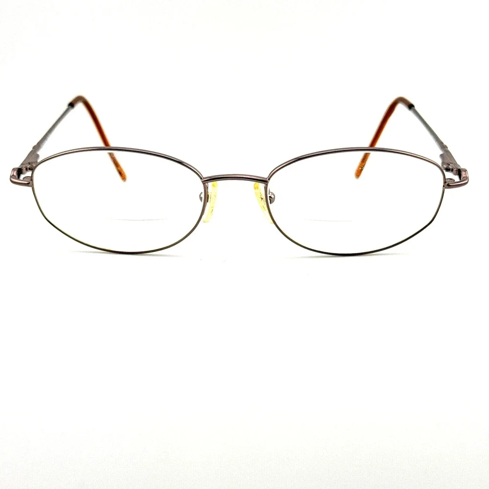 Bulova Helena Eyeglasses‎ Taupe Brown Round full Rim Frames 53-18-140 H12203